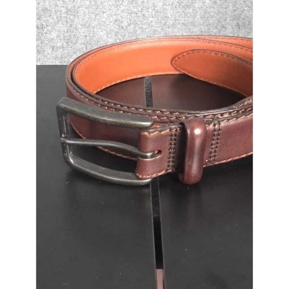 Cremieux Mens‎ Italian Full Grain Leather Belt Brown Sz 40 Dress Casual Workwear